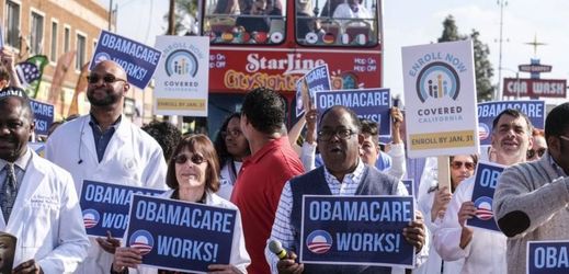 Příznivci Obamovy zdravotnické reformy tzv. Obamacare.
