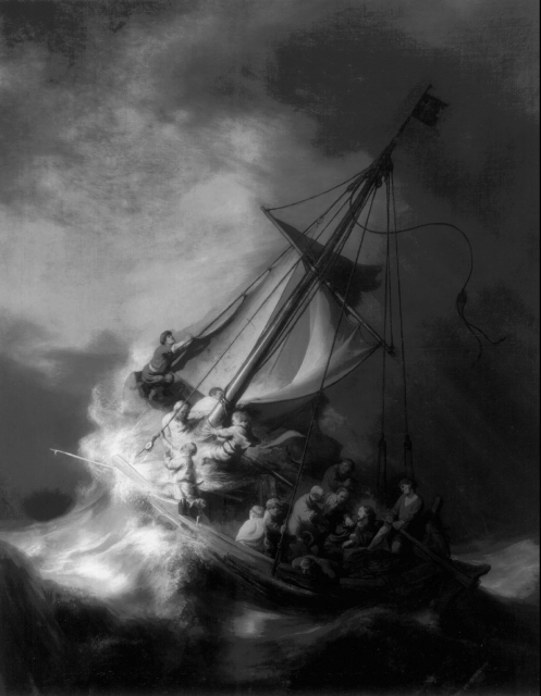 Bouře na moři Galilejském od Rembrandta.