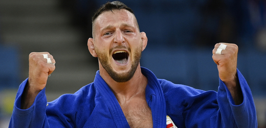 Letní olympijské hry Tokio 2020, 30. července 2021. Judo, nad 100 kg muži, finále. Lukáš Krpálek z ČR, který porazil Gurama Tušišviliho z Gruzie.