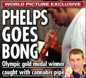 Phelpsova fotka na titulní stránce britského nedělníku.