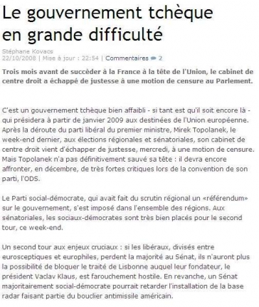 Francie ostřeluje Prahu. List Le Figaro.