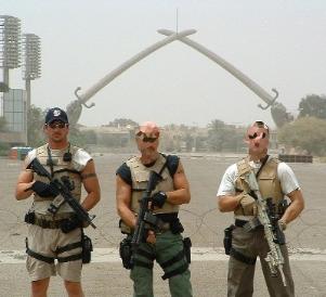 Zaměstnanci firmy Blackwater v Bagdádu.
