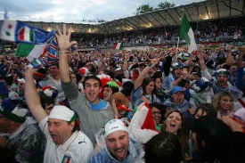 Radost fanoušků Itálie.