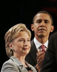 Clintonová a Obama