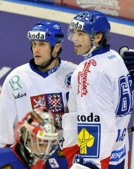 Martin Straka (vlevo) a Jaromír Jágr.