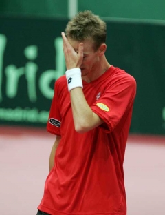 Gesto zmaru belgického tenisty Kristofa Vliegena.