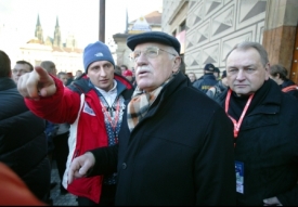 Mezi diváky závodu v Praze byl i prezident Václav Klaus.