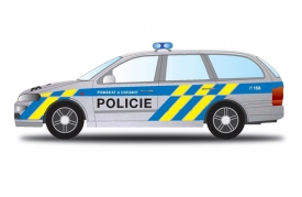 Vítězný návrh na podobu služebních aut pro policii.