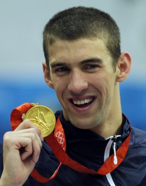 Michael Phelps vyhrál na olympiádě v Pekingu osm zlatých medailí.