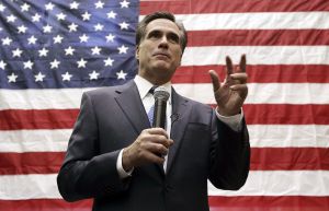Republikán Mitt Romney v Des moines, Iowa