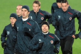 Fotbalisté Sparty se připravují na utkání Poháru UEFA.