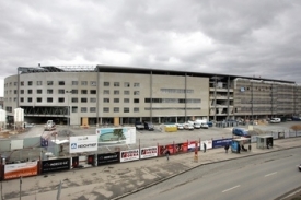 Nově budovaný fotbalový stadion pražské Slavie.