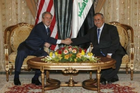 Bush s iráckým prezidentem Talabáním.