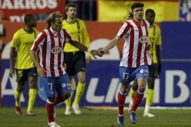 Ujfaluši (vpravo) se poprvé trefil v dresu Atlétika Madrid.