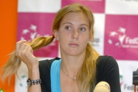 Tenistka Nicole Vaidišová na tiskové konferenci v Brně.