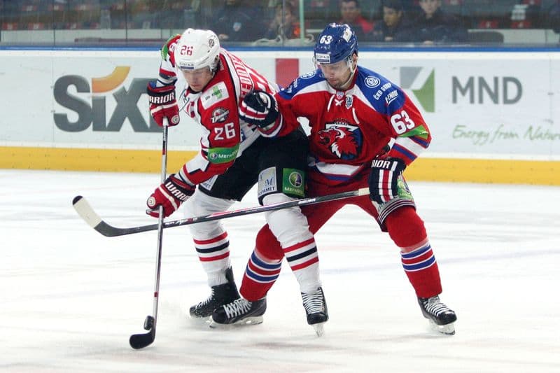 Čtvrtfinálové utkání Play off KHL mezi HC Lev Praha a Donbass Doněck. 