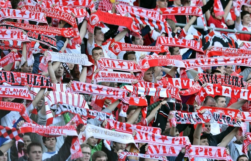 Fanoušci Slavie.