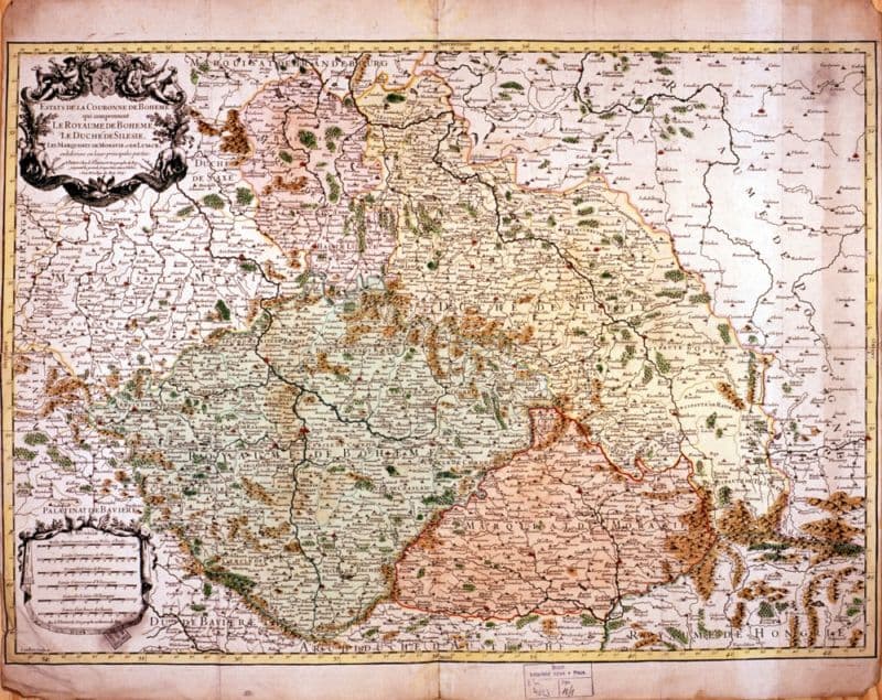 Historická mapa Českého království.