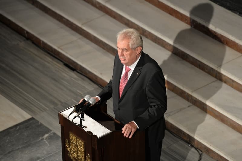 Prezident Miloš Zeman během svého projevu ke 100. výročí zahájení první světové války.