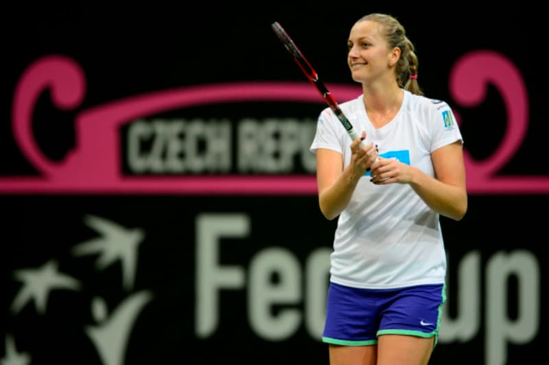 Petra Kvitová v úterý poprvé trénovala na finále Fed Cupu.