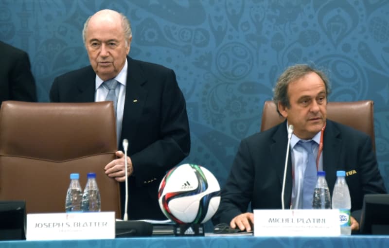 Sepp Blatter a Michel Platini.