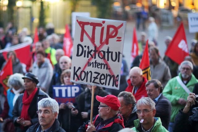 Demonstrace proti TTIP v Německu.