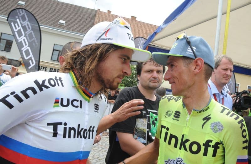 Cyklističtí přátelé Roman Kreuziger a Peter Sagan (vlevo)