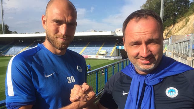 Martin Latka s trenérem Jindřichem Trpišovským.