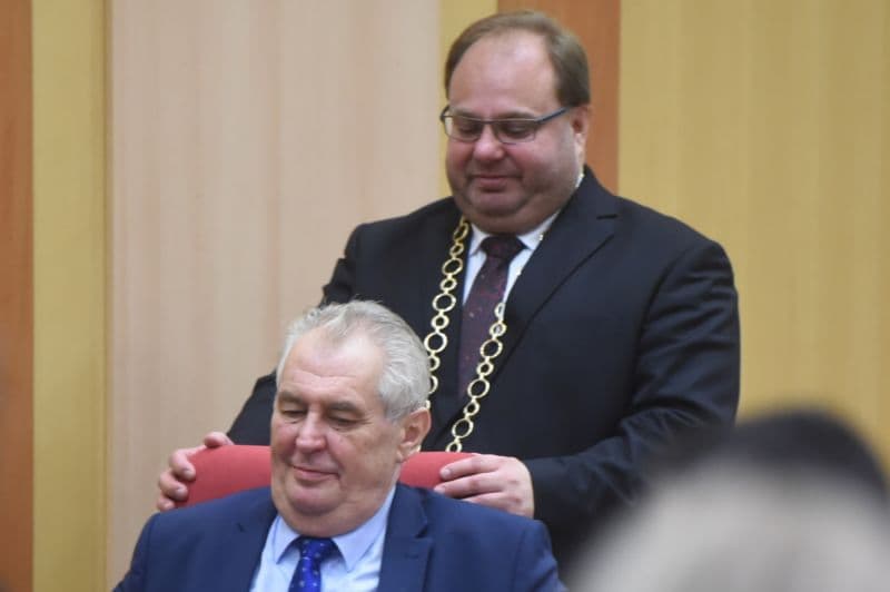 Prezident Miloš Zeman a hejtman Moravskoslezského kraje Miroslav Novák.