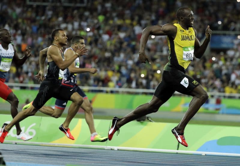 Usain Bolt na olympijských hrách v Rio de Janeiru.