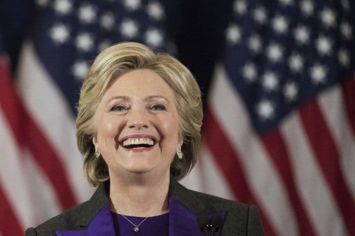 Poražená prezidentská kandidátka Hillary Clintonová.