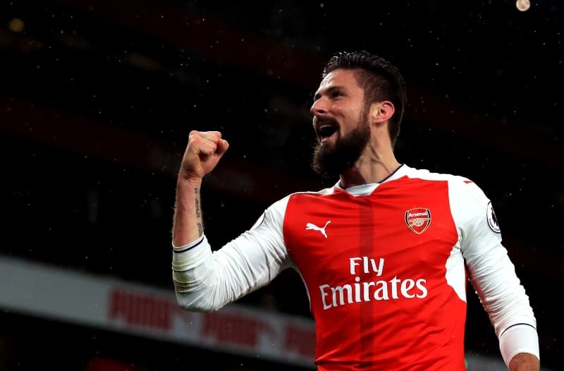 Olivier Giroud po trefě do sítě Crystal Palace.