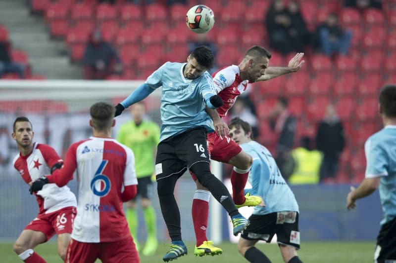 Fotbalisté Slavie v přípravě s Vyšehradem.