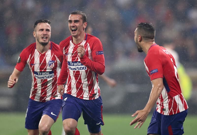 Griezmann slaví jednu ze svých branek ve finále Evropské ligy.