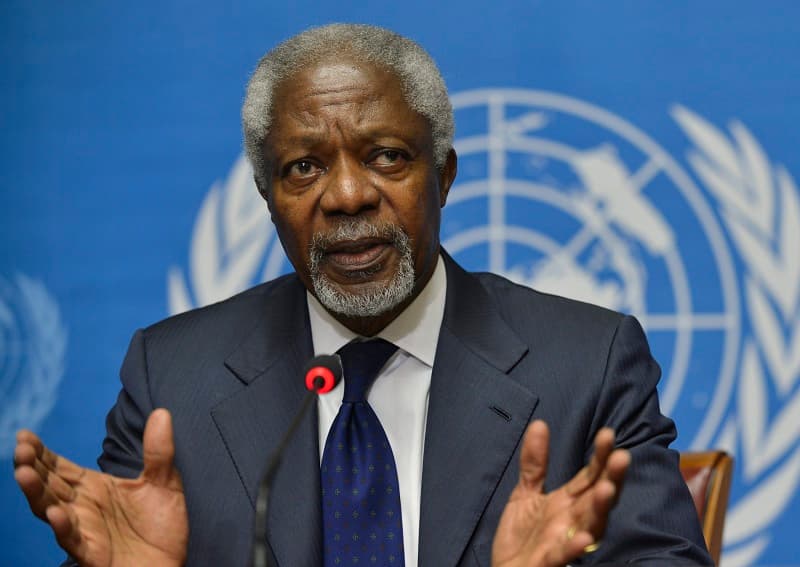 Kofi Annan získal v roce 2001 Nobelovu cenu za mír.