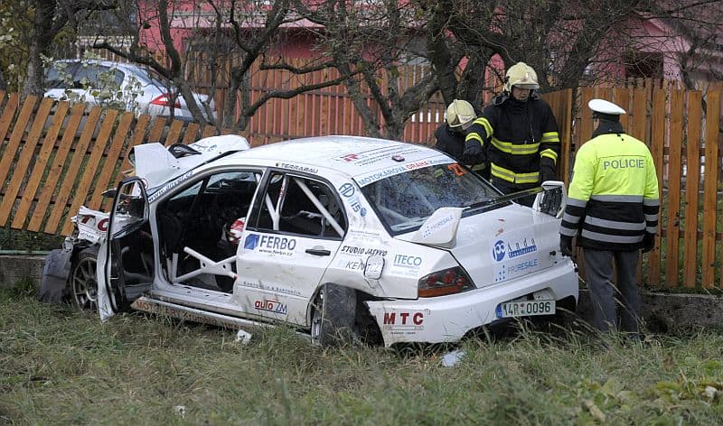 Místo tragické nehody na rallye v Lopeníku na Uherskohradišťsku.