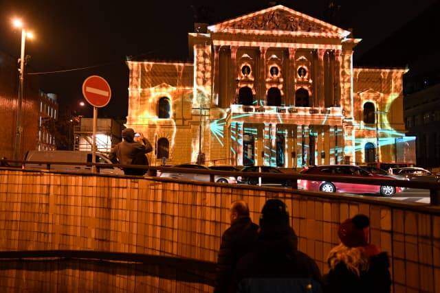 Videomapping na Státní opeře.