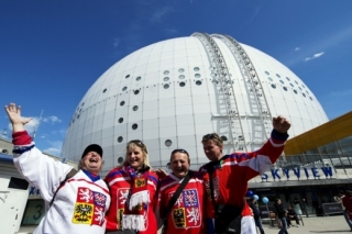 Hala Globen s českými fanoušky.