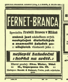 Dobová reklama na alkohol, 1912.