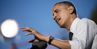 Obama při kampani na Ohio State University. 