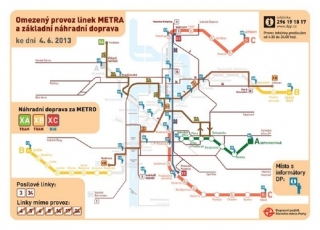 Aktuální stav MHD v Praze.