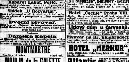 Kam za zábavou v Praze v roce 1914? Nabídka byla obrovská, alkohol tekl proudem.