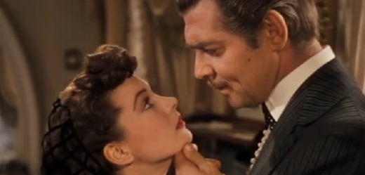 Vivien Leighová a Clark Gable ve filmu Jih proti Severu.