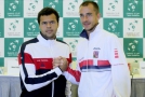 Lukáš Rosol (vpravo) a Jo-Wilfried Tsonga.