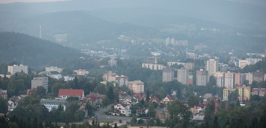 Pohled na město Jablonec. 