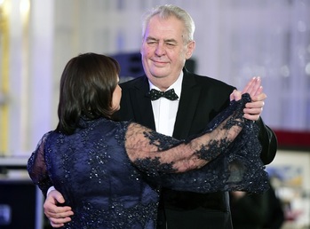 Český prezident Miloš Zeman s manželkou.