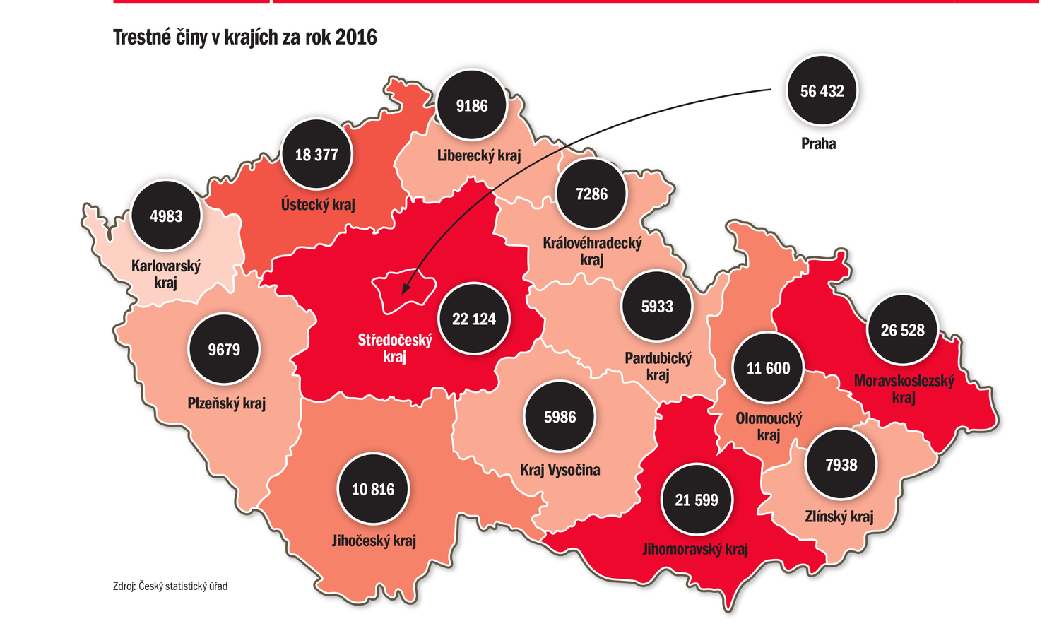 mapa kriminality v čr MAPA KRIMINALITY: Kde se nejvíc vraždí, krade a kde loupí | Týden.cz