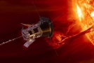 Sonda Parker Solar Probe u Slunce, grafické znázornění.