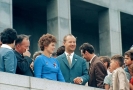 Sovětská kosmonautka a první žena ve vesmíru Valentina Těreškovová společně s prvním tajemníkem ÚV KSS Alexanderem Dubčekem, Bratislava, 1963.