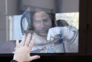 Astronaut Nick Hague před startem kosmické lodě Sojuz MS-10.